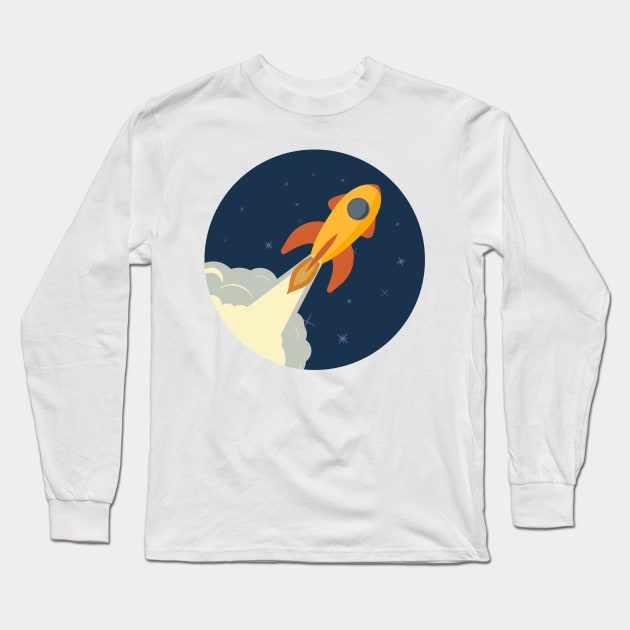 Space rocket launch, ship. Long Sleeve T-Shirt by lakokakr